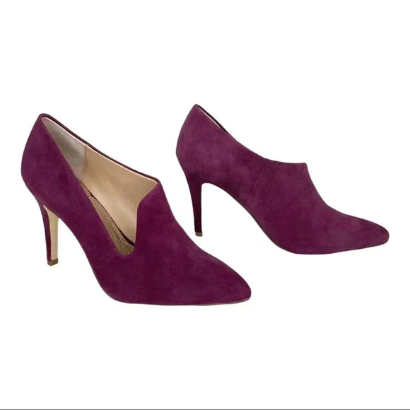 Lucca Lane Yalexis Prune Purple Suede Leather Womens Heels Size 6.5M - Picture 12 of 14